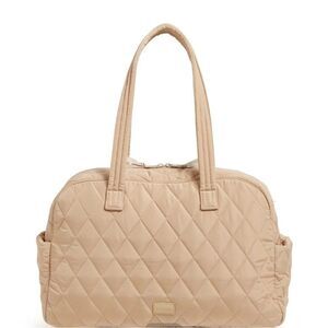 Vera Bradley Quilted Ultra light Caramel Medium Traveler Overnight Bag